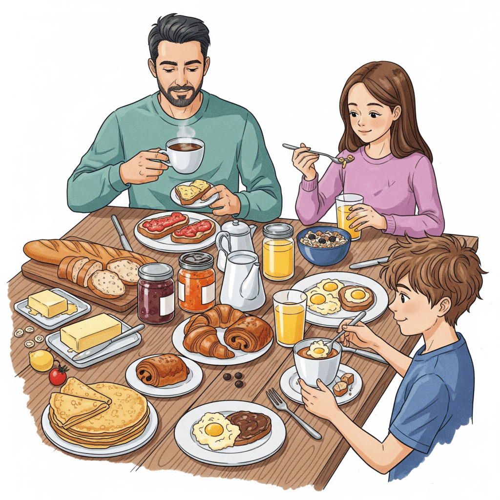 Scène de petit-déjeuner