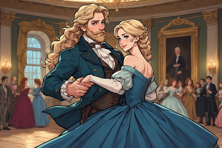 An elegant couple dancing 18th century